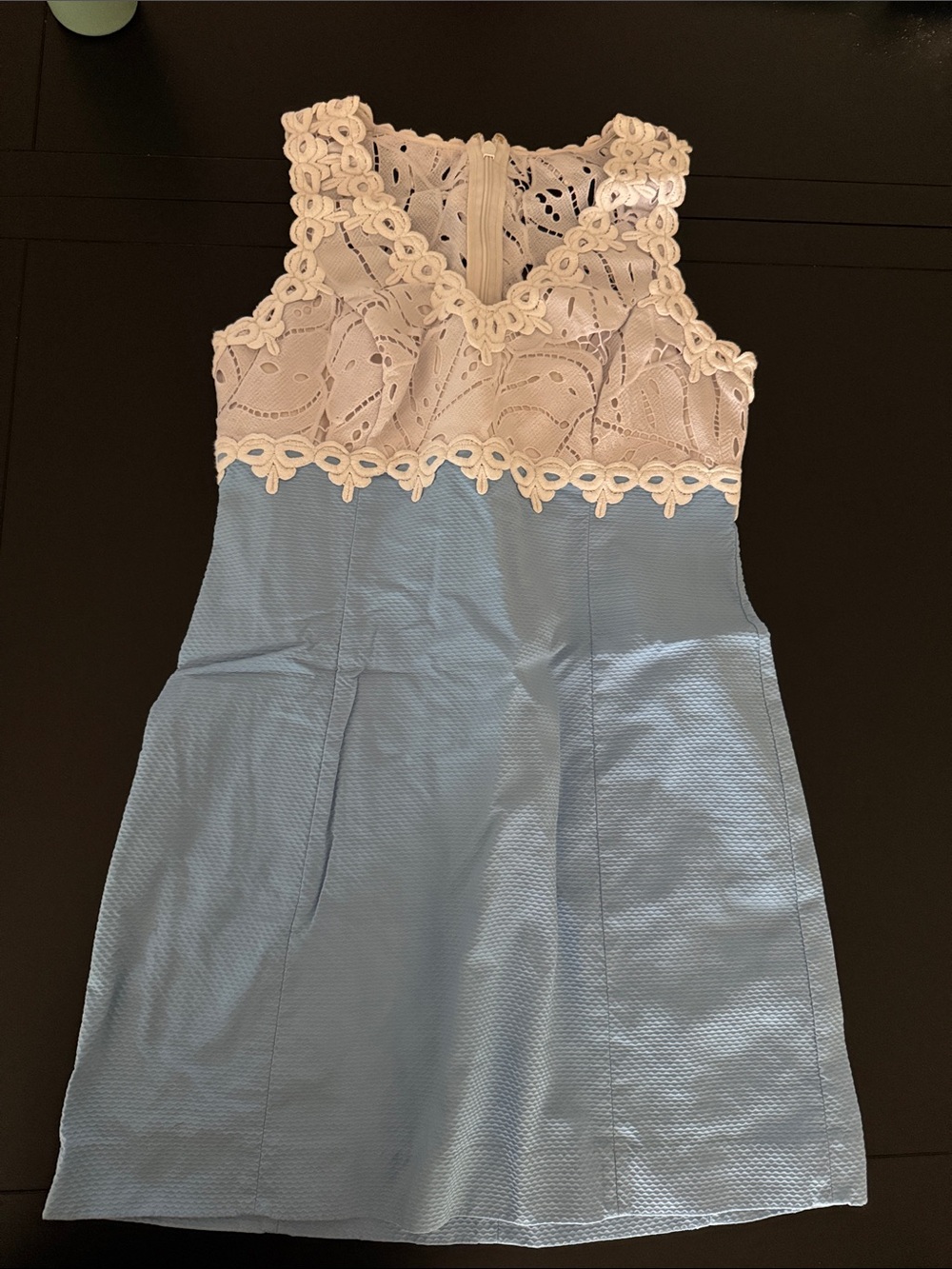 Lilly Pulitzer Blue Dress with Cream Lace Bodice